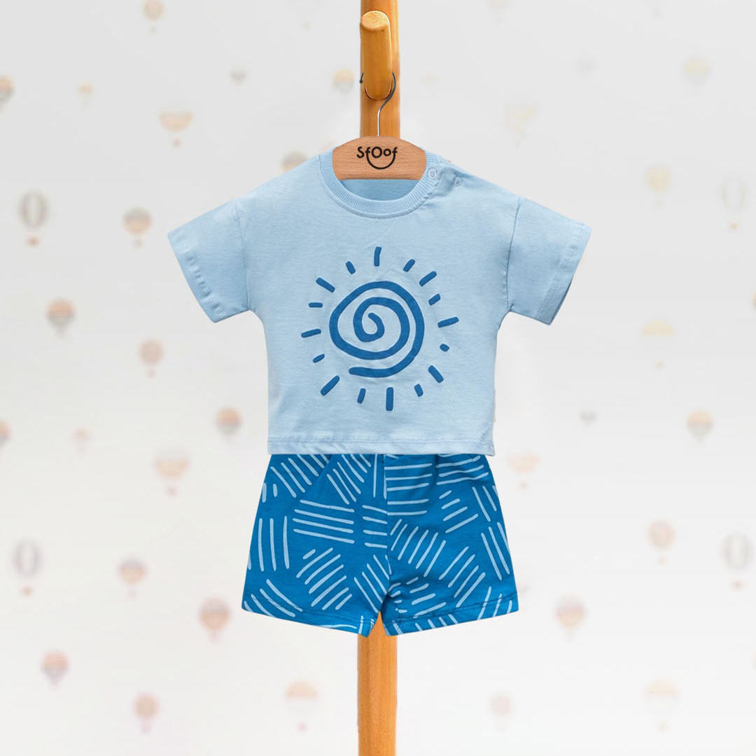 Sun Cotton Set in Blue (2pcs) 9-24m