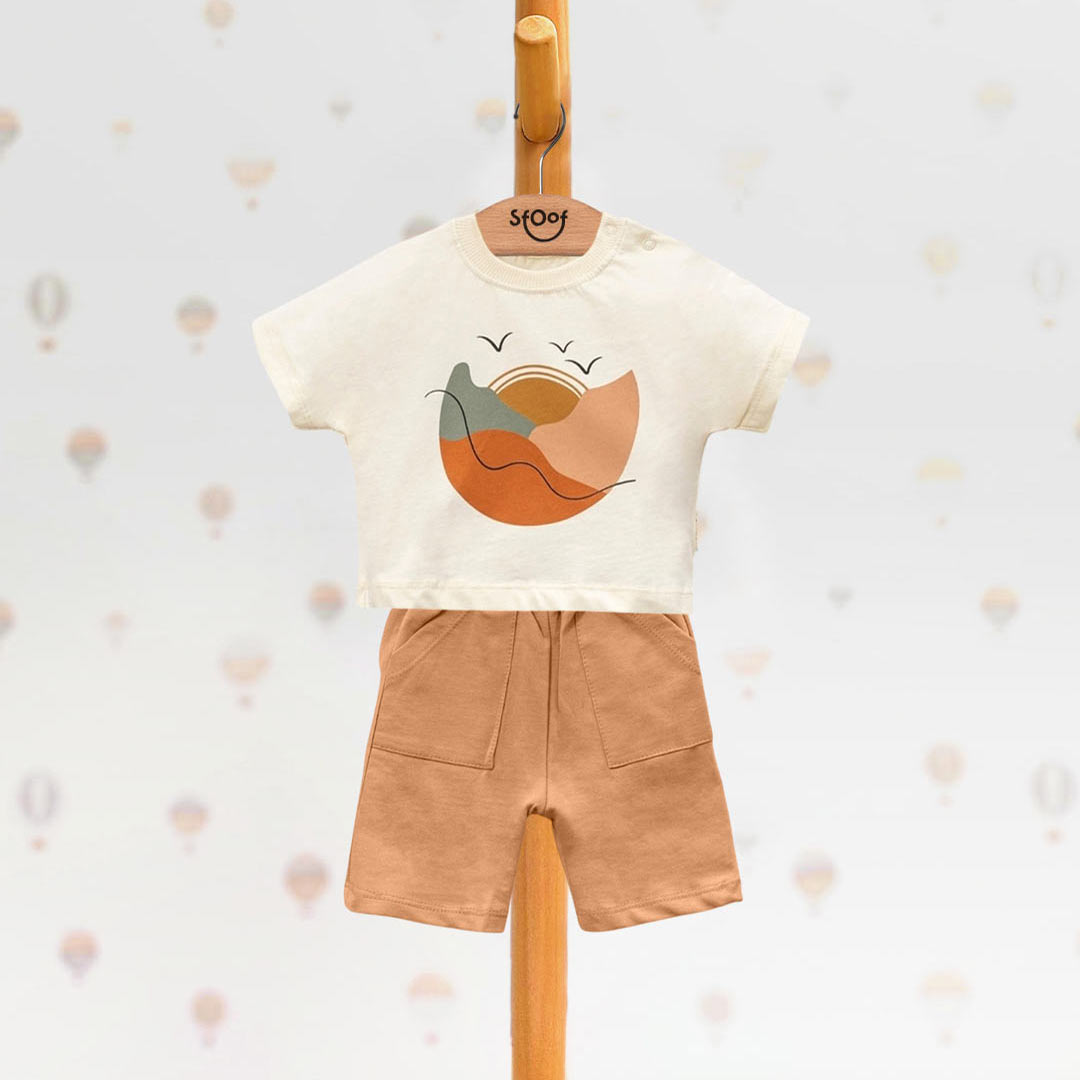 View Cotton Set in Beige (2pcs) 9-24m