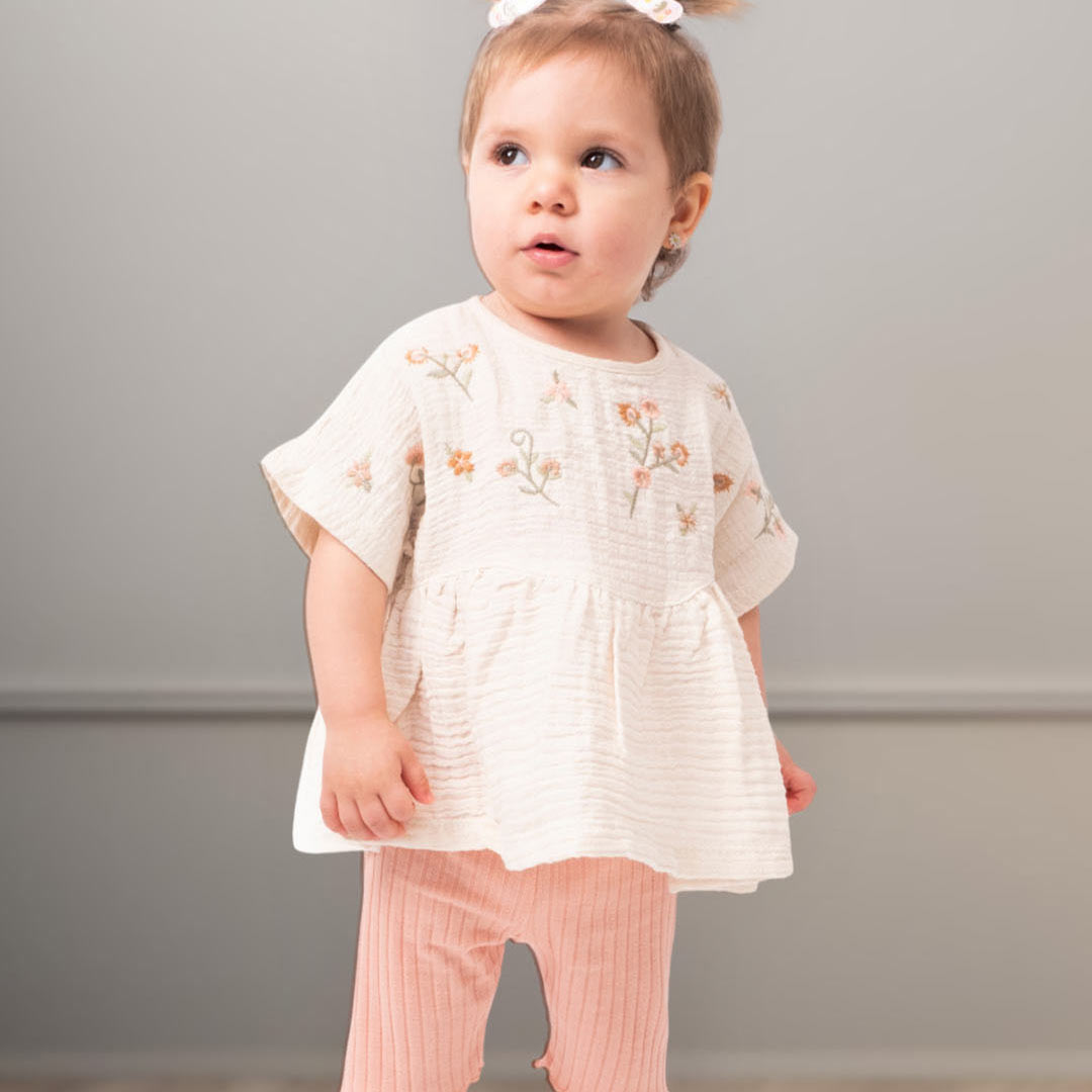 Embroidered Muslin Cotton Set (2pcs) 9-24m