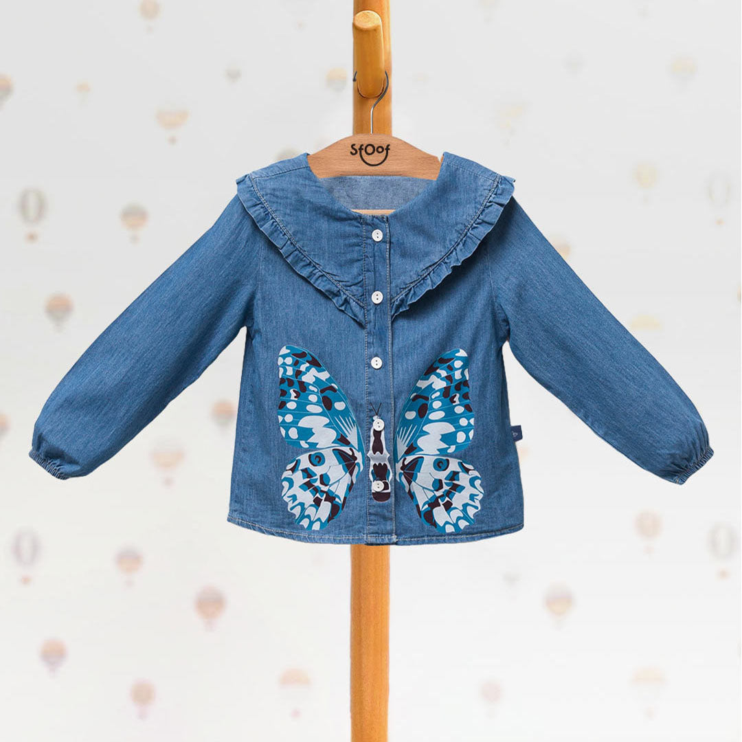 Butterfly Denim Shirt 5-7y