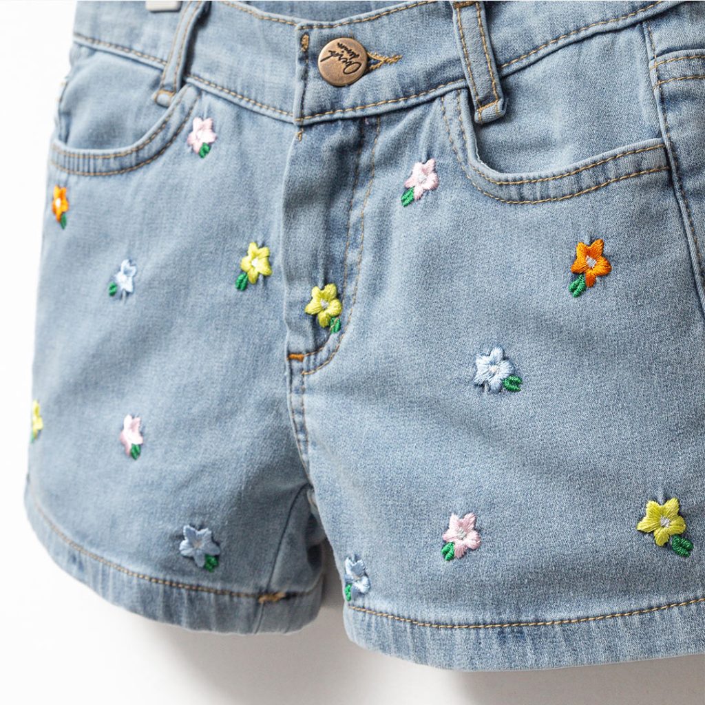 Embroidered Denim Shorts 1-8y