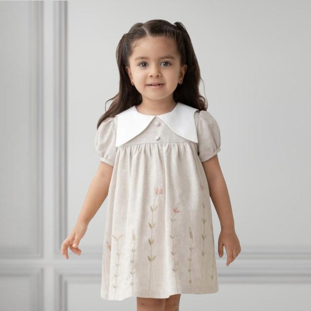 Embroidered Linen Dress 6-24m