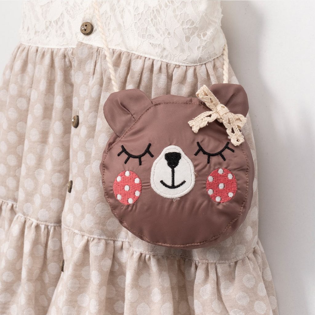 Dress with Lace & Crossbody Plush Bag (2pcs) 2-5y