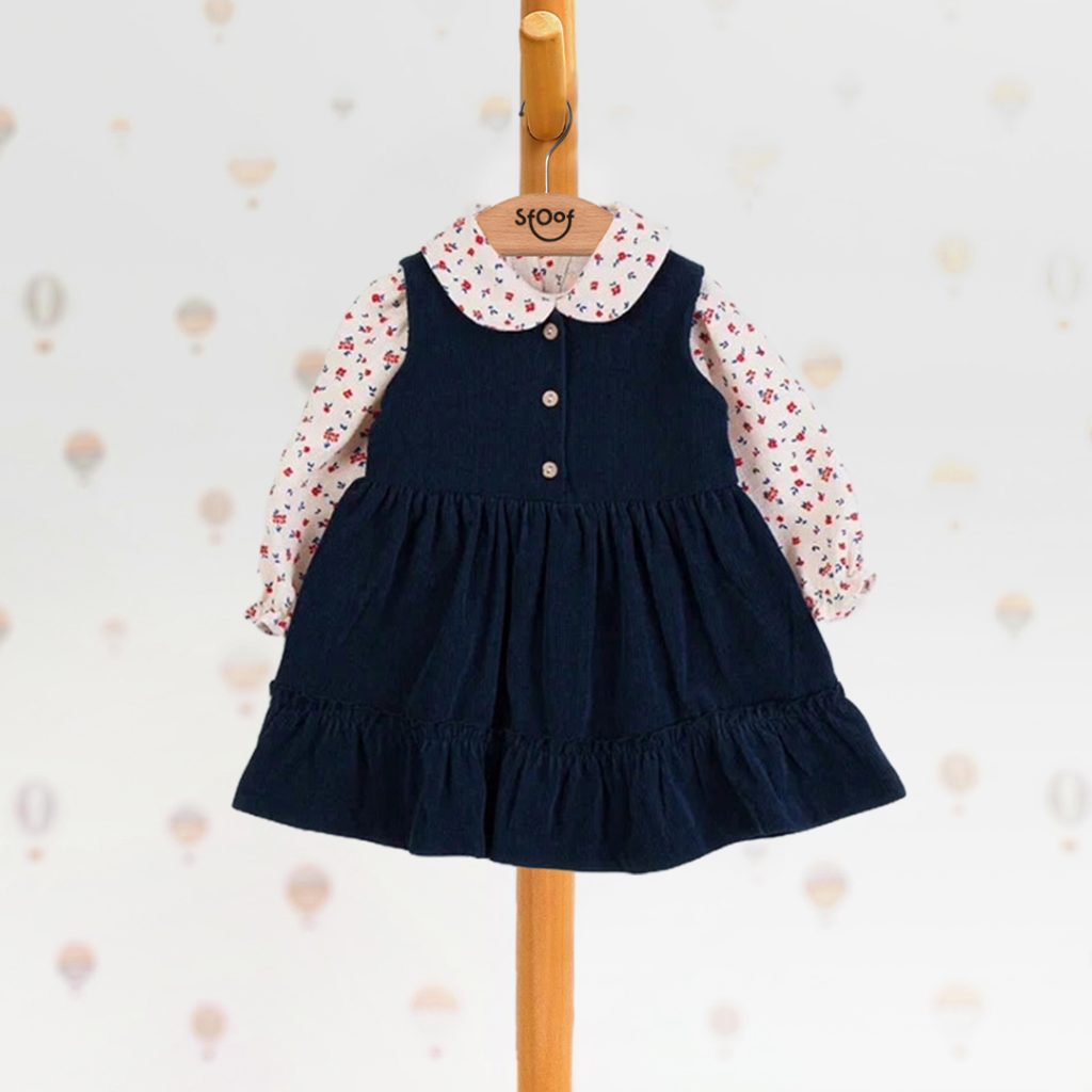 Shirt & Velvet Dress Set (2pcs)