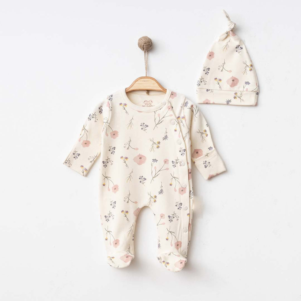 Flowers Overall with Hat (2pcs) 3-9m