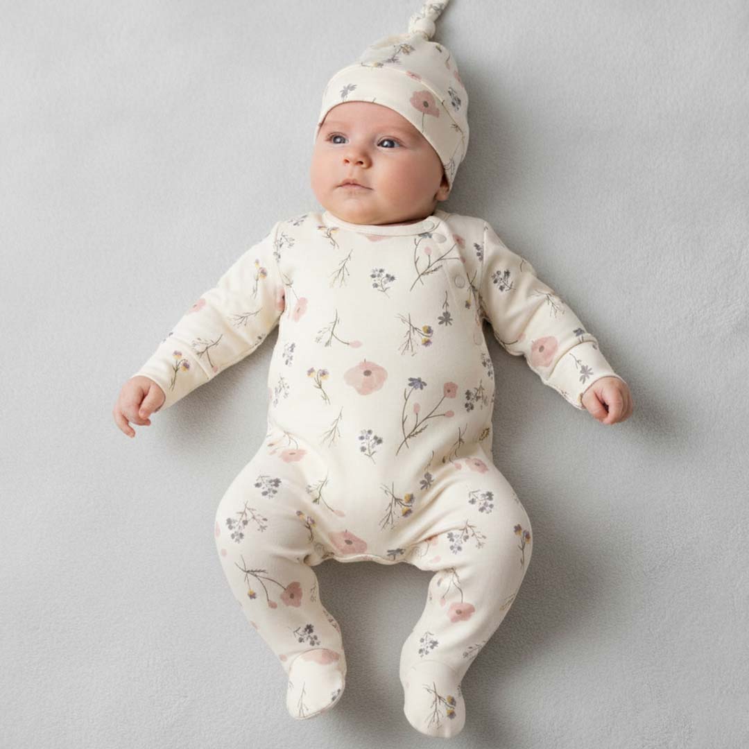 Flowers Overall with Hat (2pcs) 3-9m