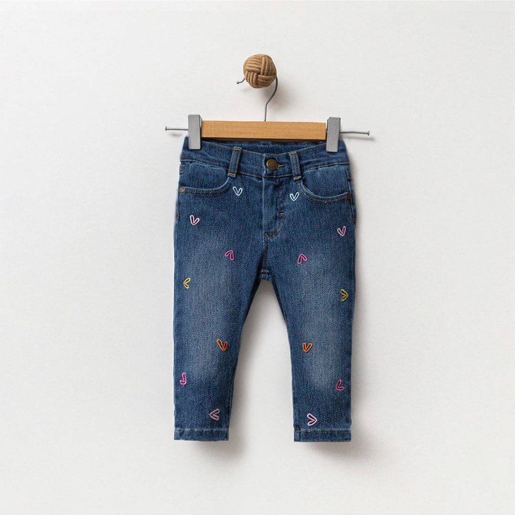 Embroidered Denim Pants 1-4y