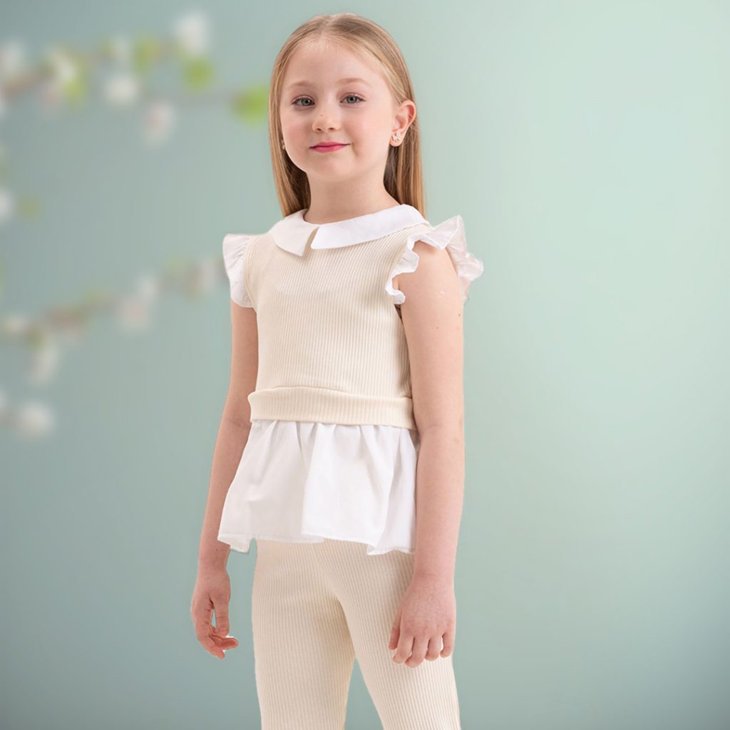 Ruffle Sleeve Set (Cream)