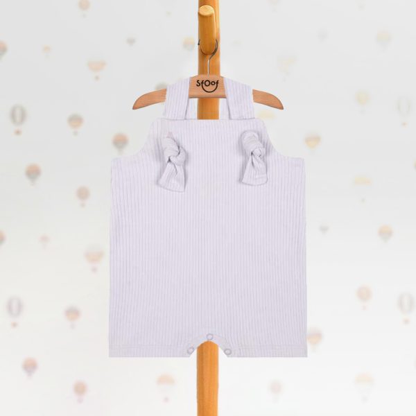 Lilac Rib Short Overalls