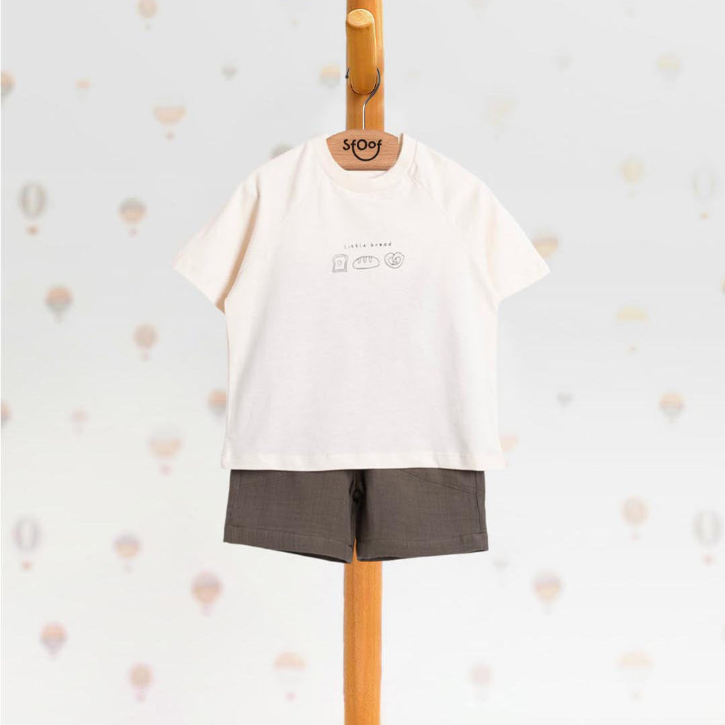 Unisex Little Bread Cotton Set, Muslin Shorts (2pcs) 2-6y