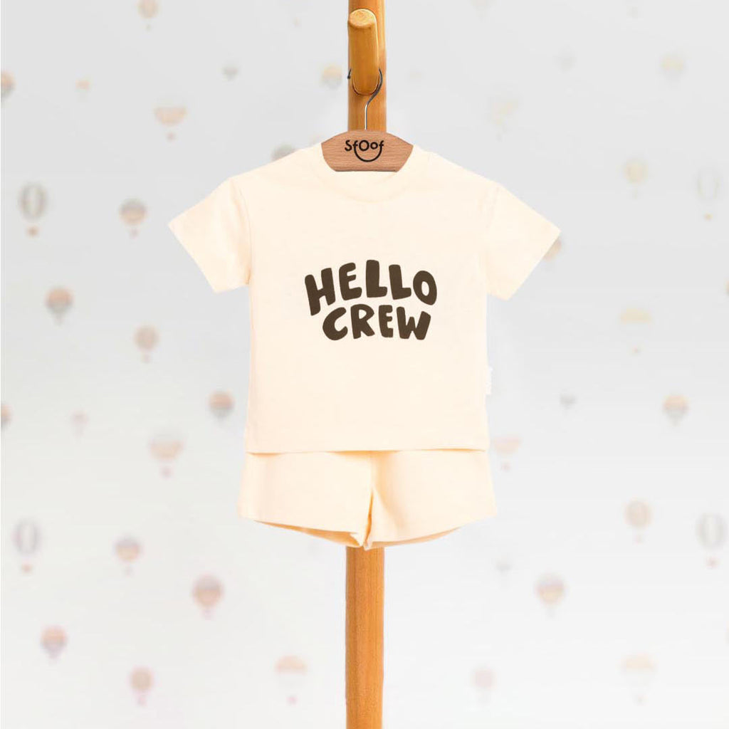 Unisex Hello Crew Cotton Set (2pcs) 1-4y