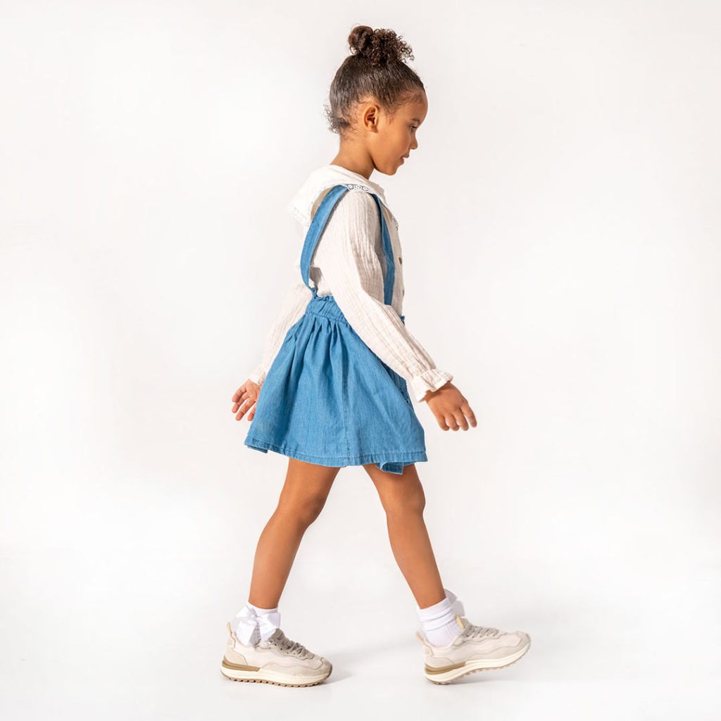 Embroidered Muslin Shirt & Denim Skirt (2pcs) 5-8y