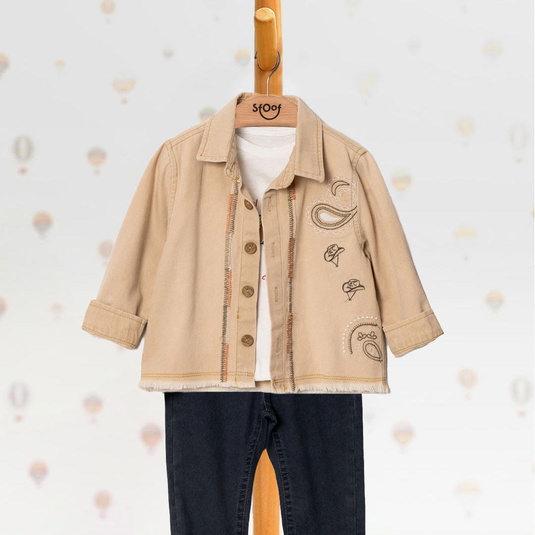 T-shirt, Denim Shirt, & Pants (3pcs) 9-24m