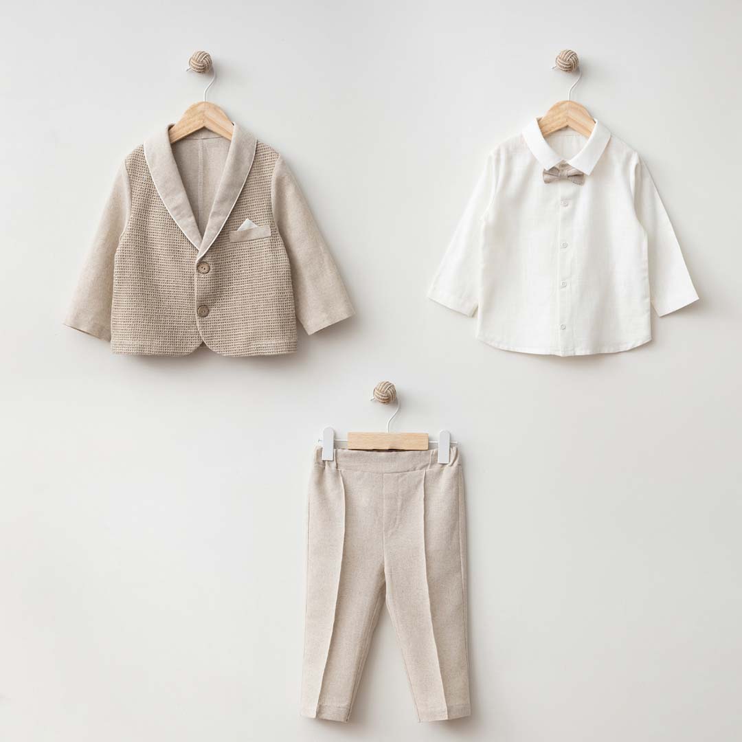Linen Suit Set with Blazer (4pcs) 9-24m
