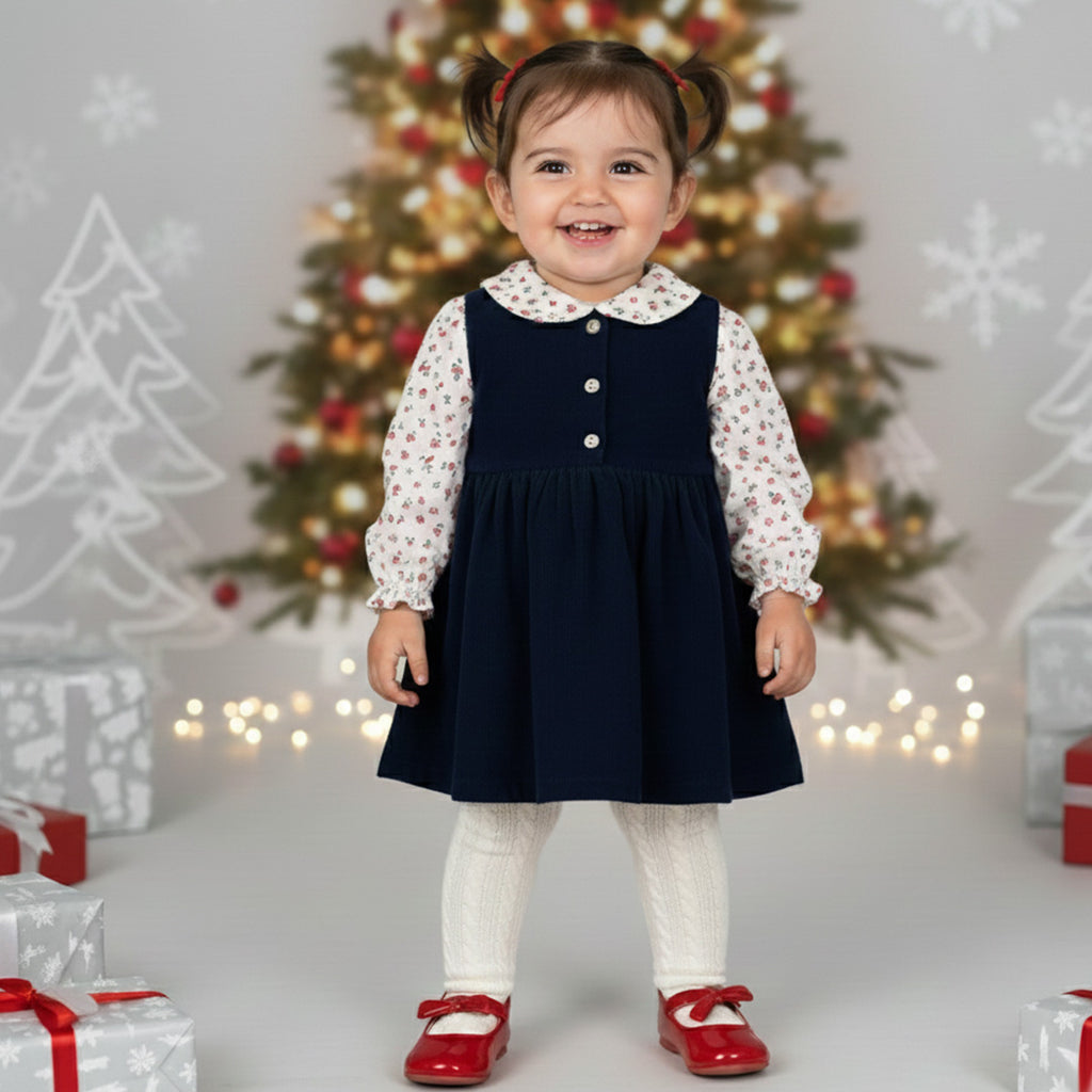 Shirt & Velvet Dress Set (2pcs)