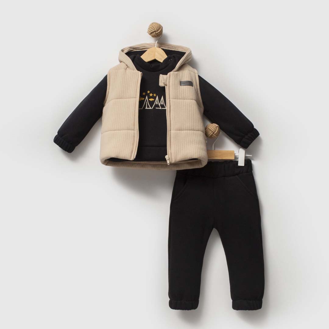 Thick Fleece Unisex Set with Vest (3pcs) 9-18m