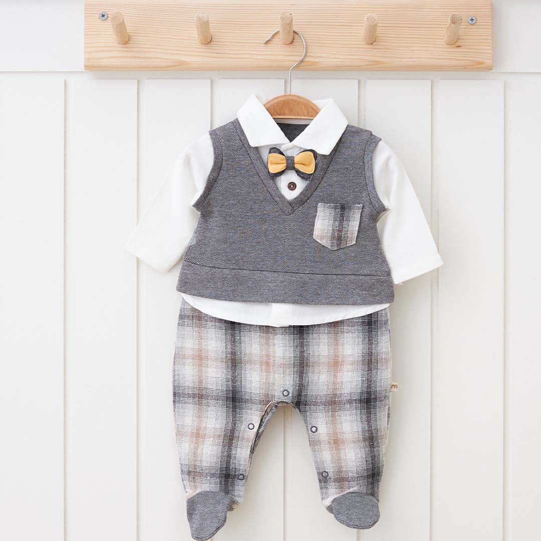Plaid Baby Overall 0-9m