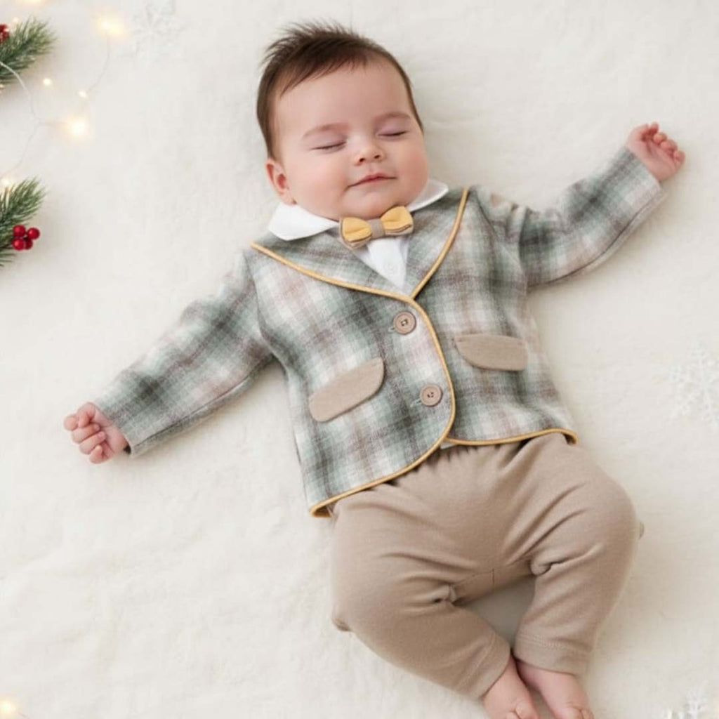 Plaid Baby Suit Overall 3-9m