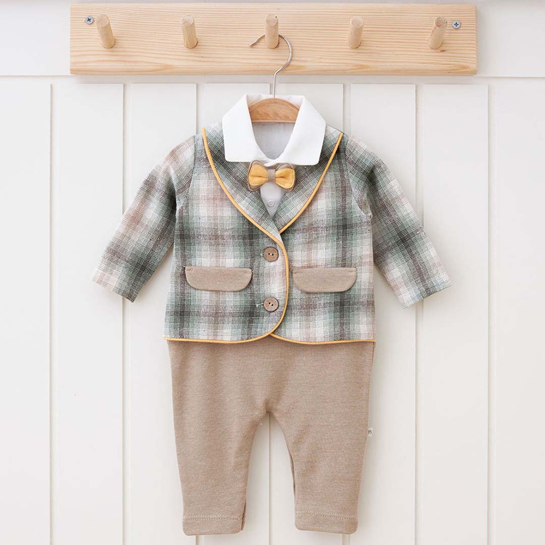 Plaid Baby Suit Overall 3-9m