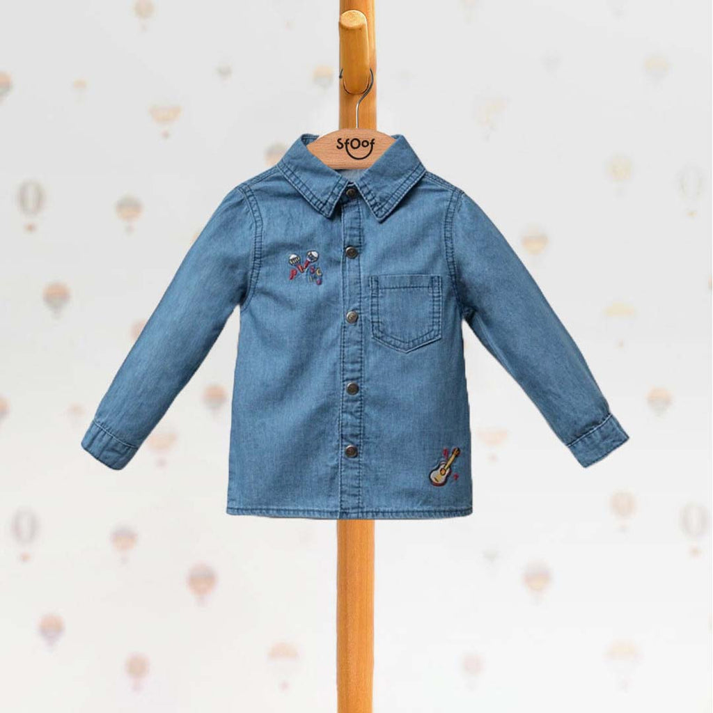Unisex Denim Embroidered Shirt 1-4y