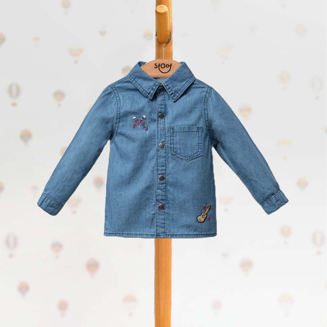 Unisex Denim Embroidered Shirt 1-4y