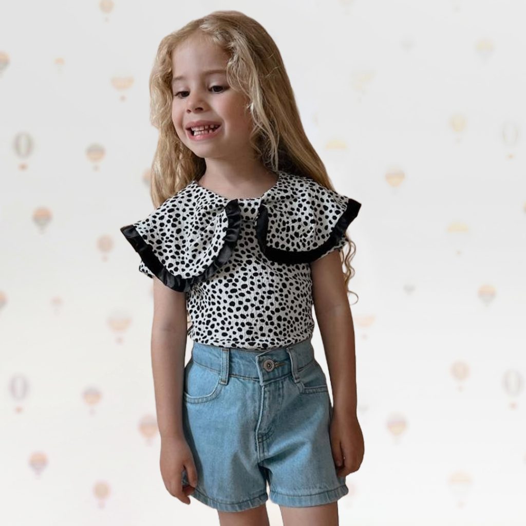 Shirt & Plain Denim Shorts