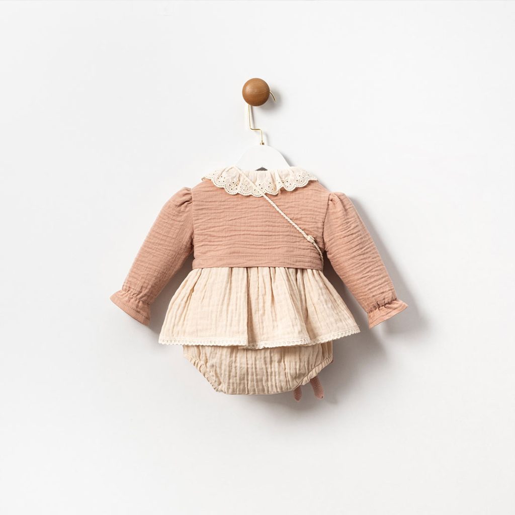 Romper Dress, Cardigan, & Crossbody Plush (3pcs) 6-18m