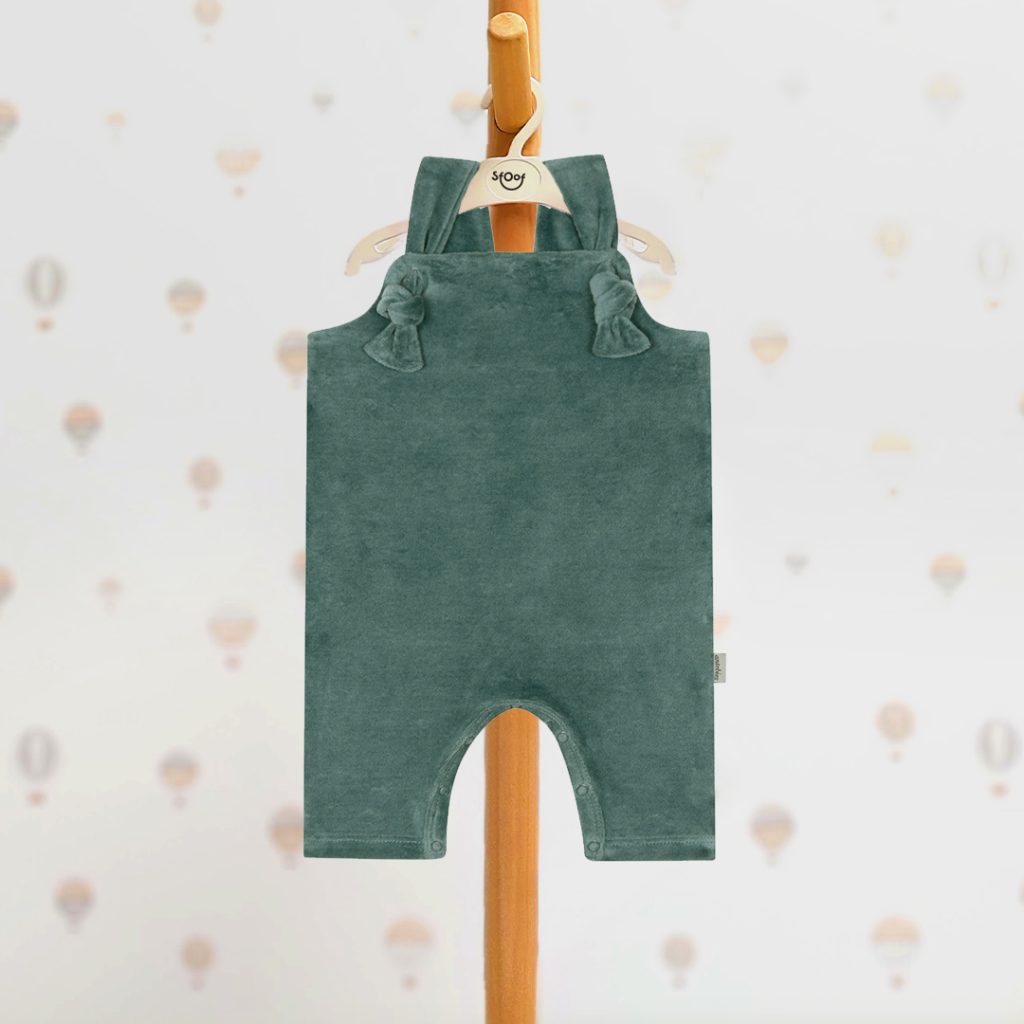 Enamel Blue Velvet Overalls