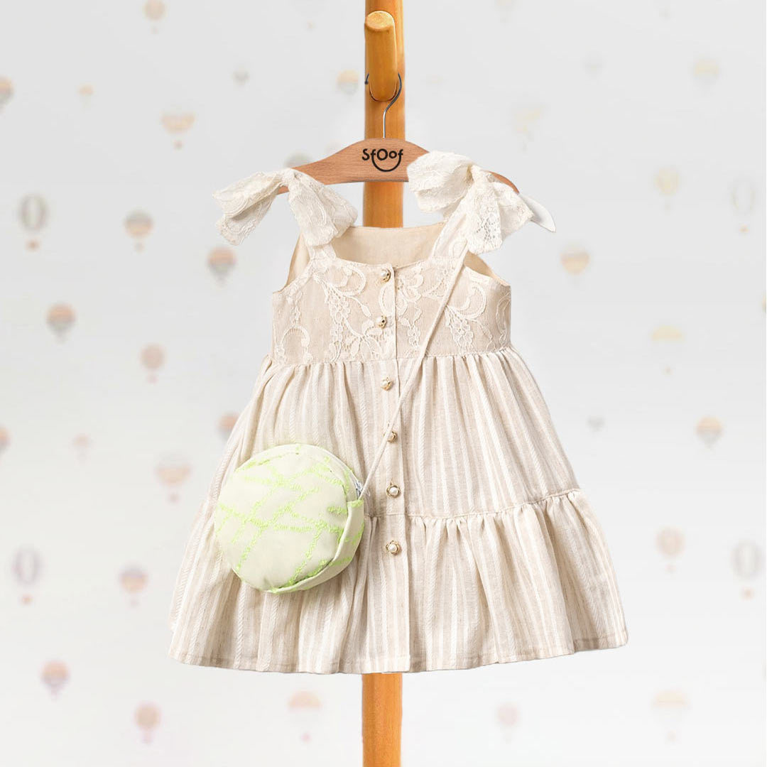 Dress with Lace & Crossbody Bag (2pcs) 2-5y