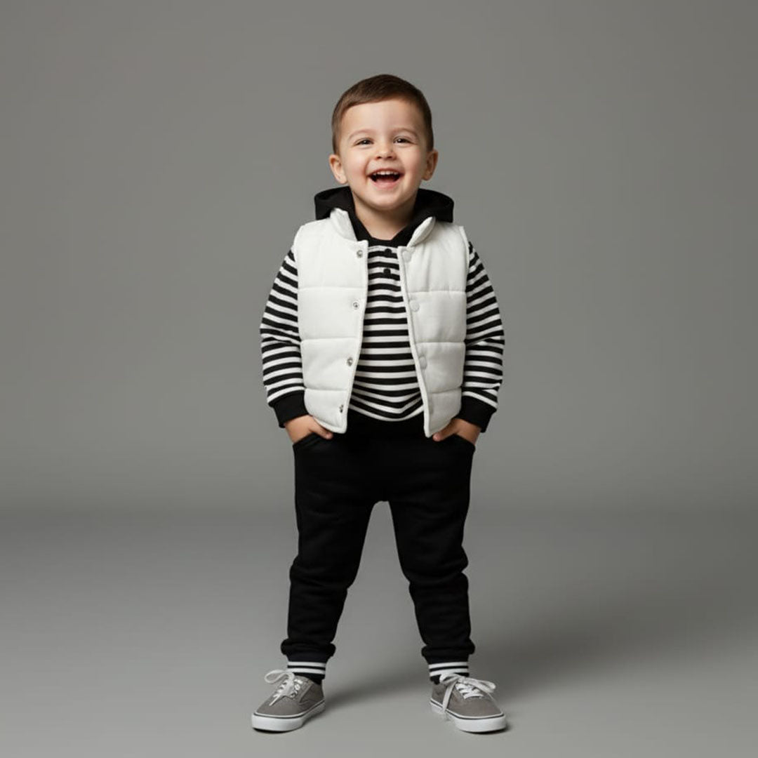 Unisex Striped Set with Vest (3pcs) 2-4y