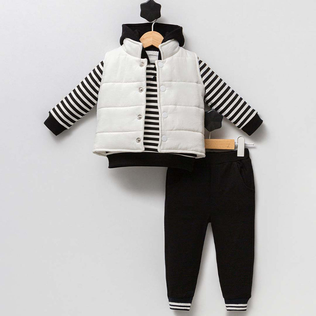 Unisex Striped Set with Vest (3pcs) 2-4y