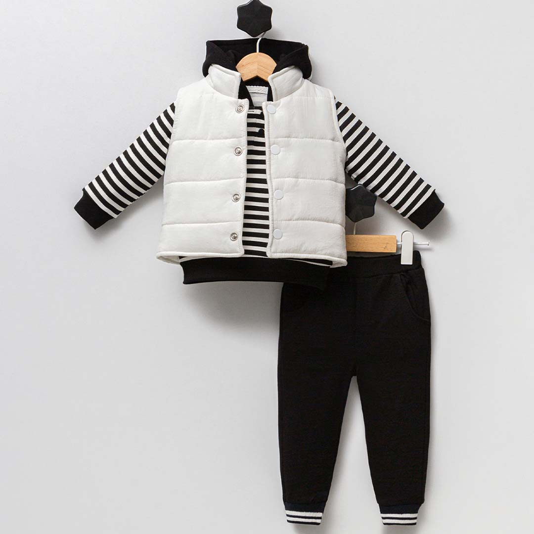 Unisex Striped Set with Vest (3pcs) 2-4y