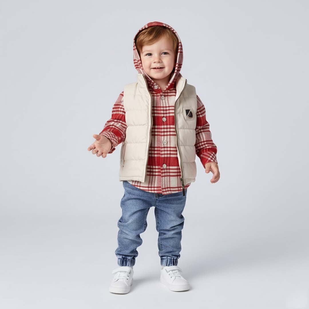 Vest, Fleece Shirt, & Jeans Set (3pcs) 6-18m