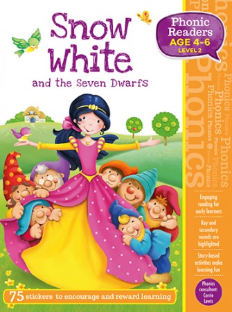 PHONIC READERS - SNOW WHITE AND THE SEVEN DWARFS  75 STICKERS  (AGE 4-6)