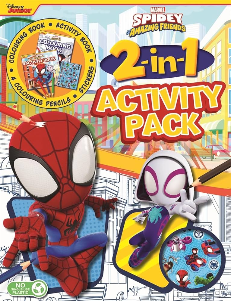 DISNEY 2 IN 1 COLOURING ACTIVITY PACK SPIDEY