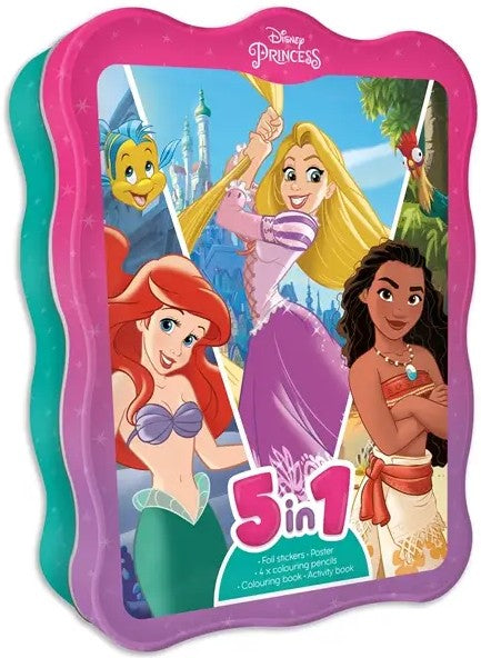 DISNEY TIN BOX PRINCESS  (5 IN1)