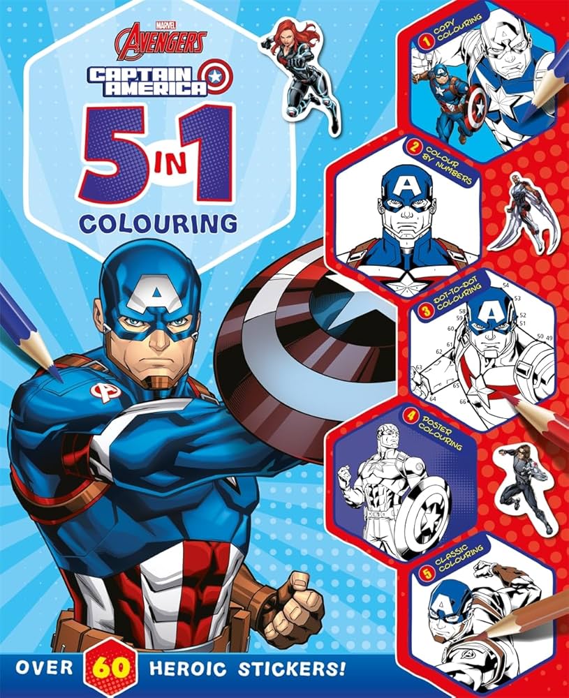 DISNEY 5 IN 1 COLOURING MARVEL AVENGERS