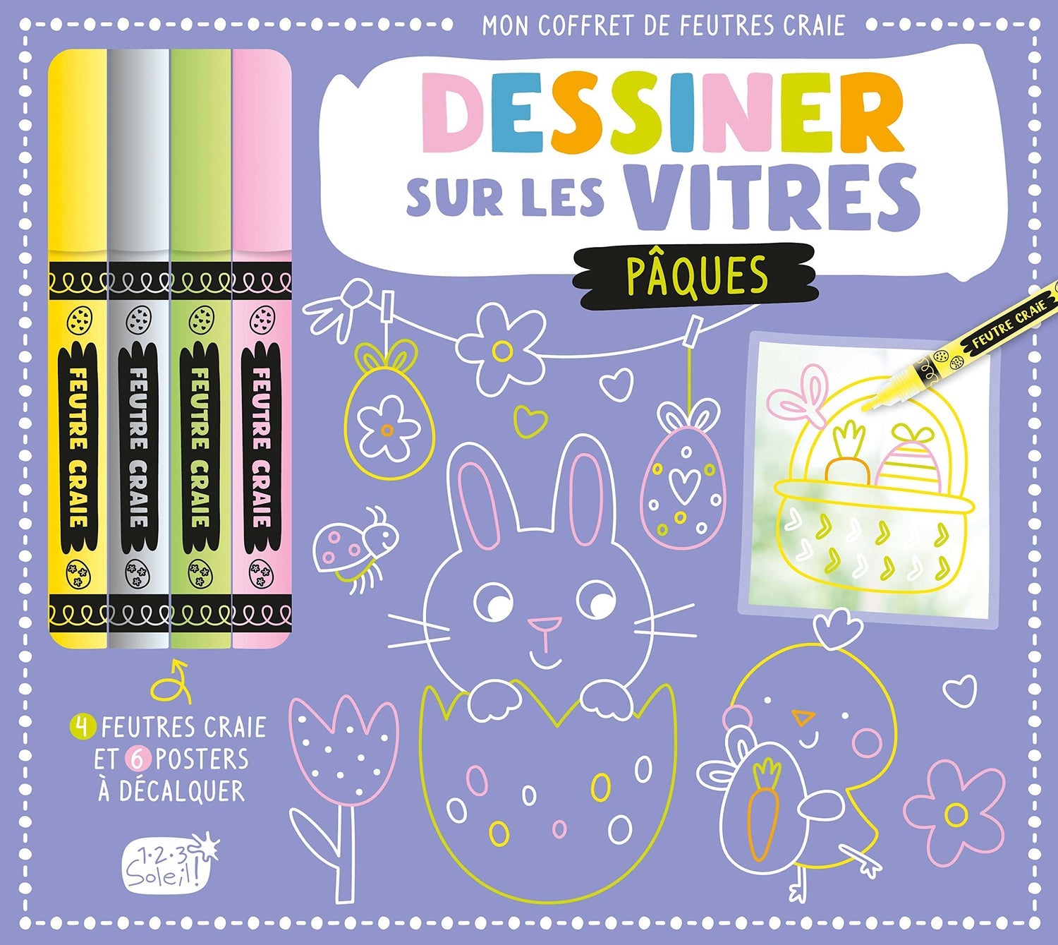 MON COFFRET DE FEUTRES CRAIE - DESSINER SUR LES VITRES PAQUES