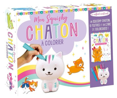 COFFRET MON SQUISHY A COLORIER - CHATON