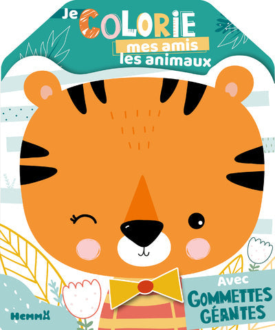 JE COLORIE MES AMIS LES ANIMAUX - AVEC GOMMETTES GEANTES