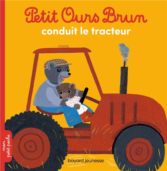PETIT OURS BRUN CONDUIT LE TRACTEUR (SOUPLE)