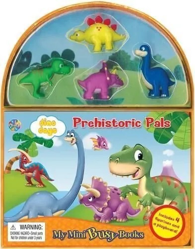 MY MINI BUSY BOOKS - PREHISTORIC PALS   (WITH 4 FIGURINES) (AGE 3+)