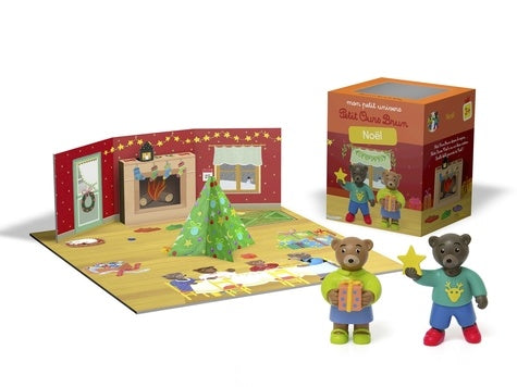 PETIT OURS BRUN - UNIVERS NOEL (AVEC 2 FIGURINES)