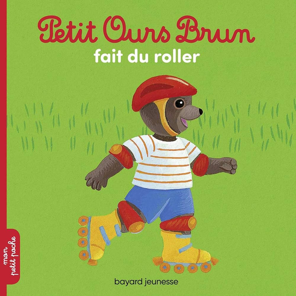 PETIT OURS BRUN FAIT DU ROLLER (SOUPLE)
