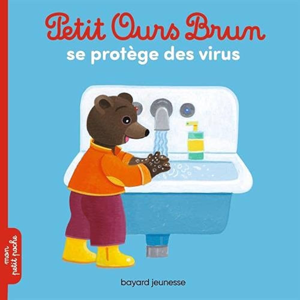 PETIT OURS BRUN SE PROTEGE DES VIRUS (SOUPLE)