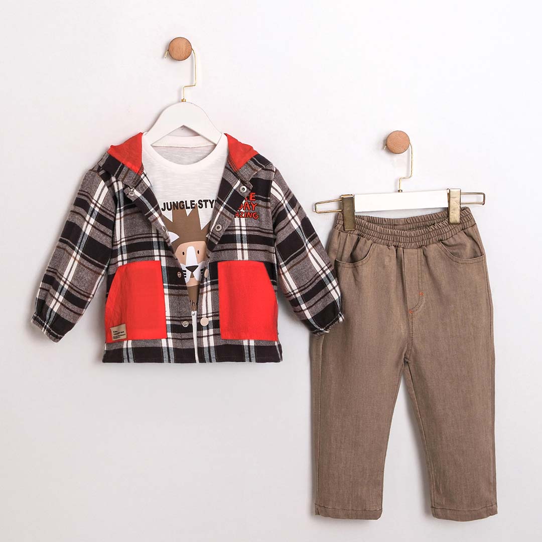 Plaid Set (3pcs) 2-5y