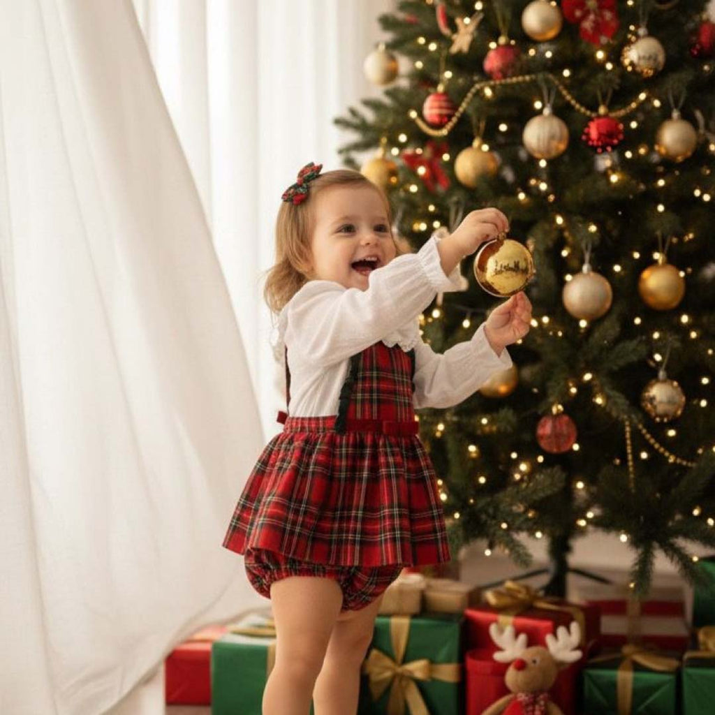 Plaid Christmas Romper (2pcs) 9-24m