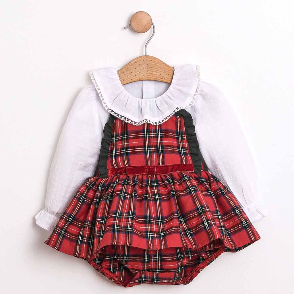 Plaid Christmas Romper (2pcs) 9-24m