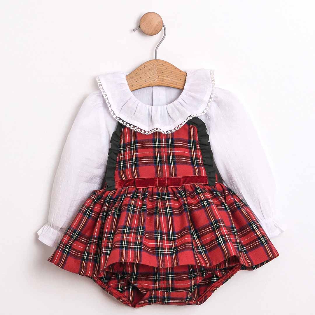 Plaid Christmas Romper (2pcs) 9-24m