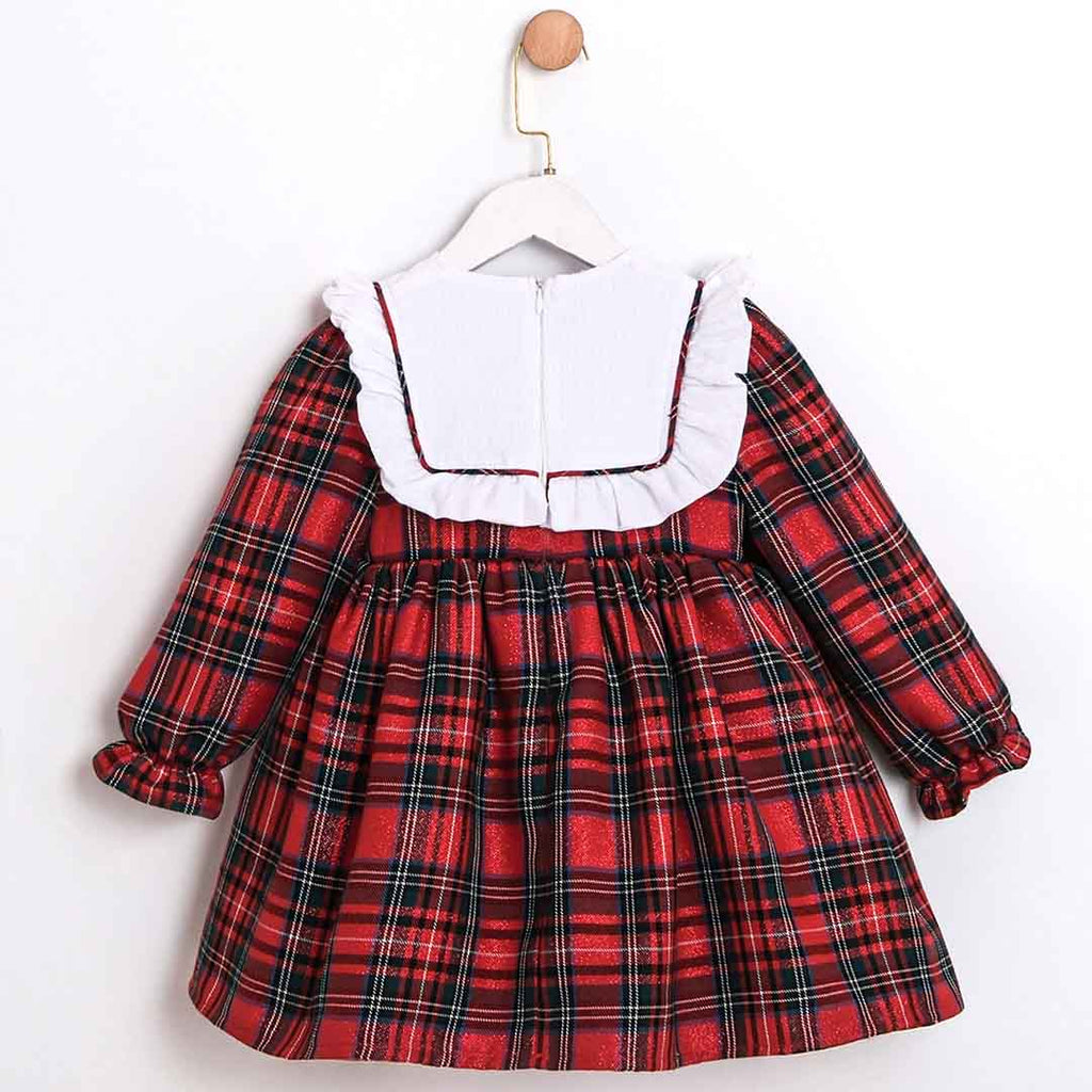 Plaid Christmas Dress with Collar 2-5y